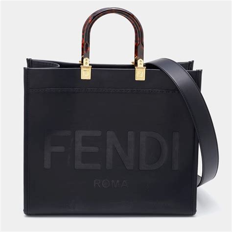 fendi black tote|fendi sunshine medium black.